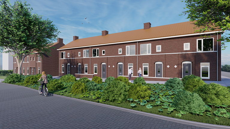 Woningen in de Ahornstraat in de wijk Hengstdal (Nijmegen)
